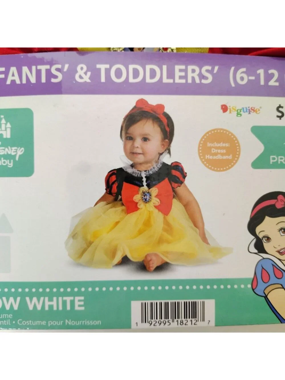 Infant Girl 6 to 12 months Disney Princess Snow White Halloween Costume Dress